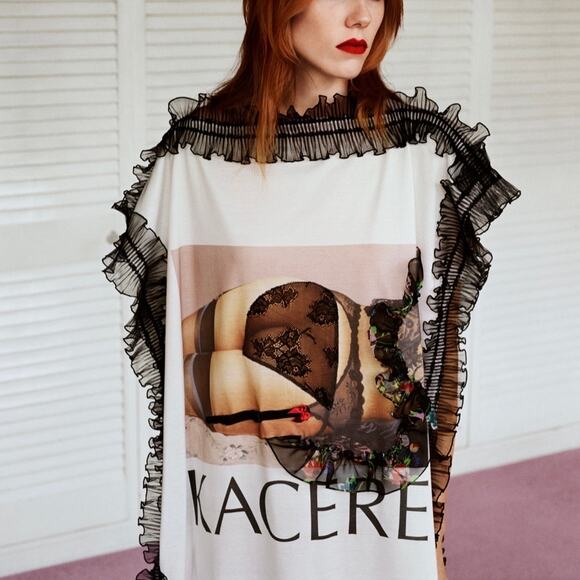 Christopher Kane Runway Overlay Tunic Dress Ruffle Tulle Joelle Medium - Picture 2 of 11